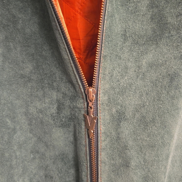 Vintage colorblock suede jacket with quilted lining - Picture 7 of 9